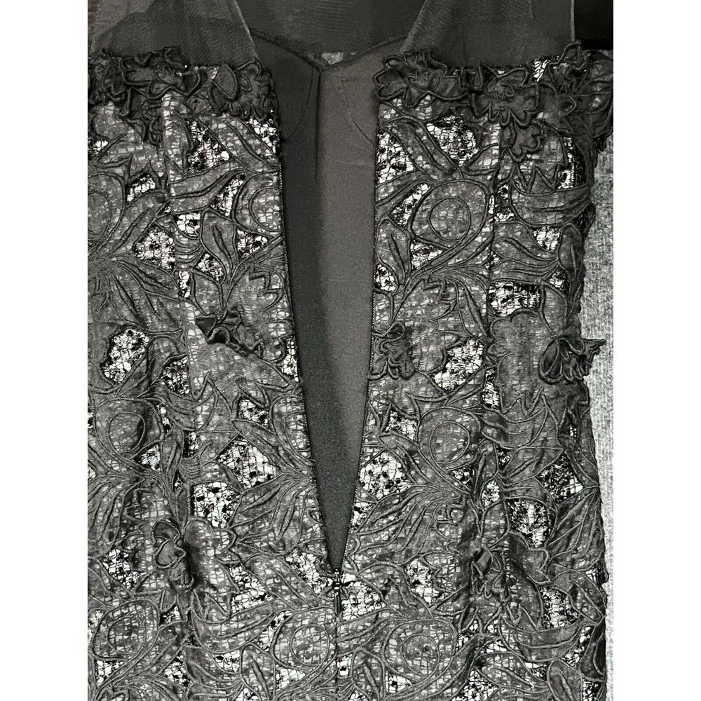 NWT BCBG Maxazria Rita Dress $958 Sleeveless Floral Embroidered Black Womens 2 - Picture 14 of 16